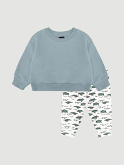 Комплект Mjölk Свитшот Baby Blue/Штанишки Черепашки