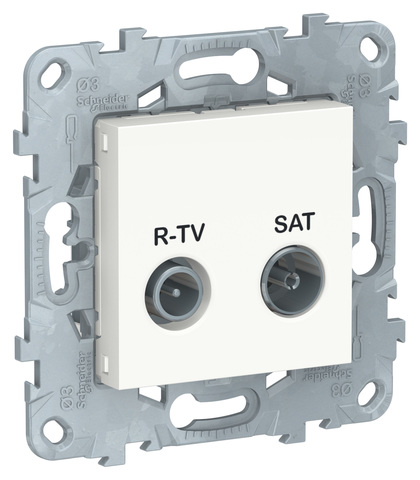 Розетка спутниковая R-TV/SAT, оконечная. Цвет Белый. Schneider Electric Unica New. NU545518