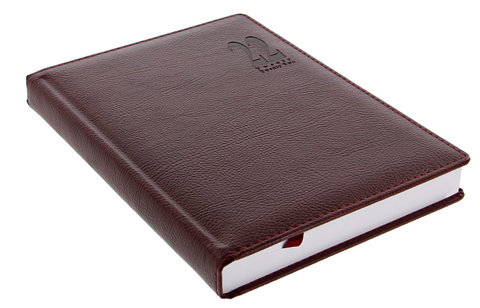 Ежедневник Letts Milano A5, кожа искусственная, белые страницы темно-коричневый (22-081387)