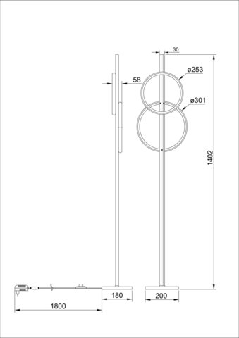 Торшер светодиодный Arte Lamp FLUIDO A3913PN-24BK
