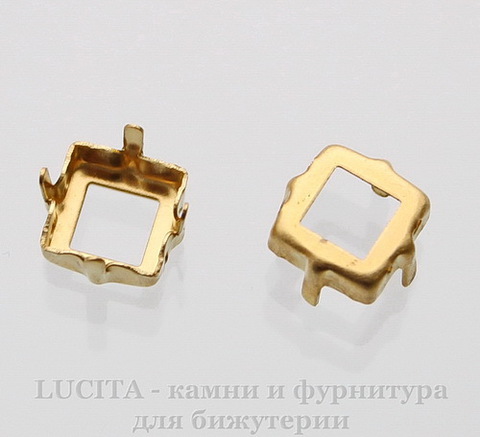 4428/S Сеттинг - основа Сваровски для страза 8х8 мм (цвет - латунь)