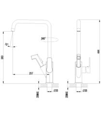 Смеситель для кухни с поворотным изливом и вытяжной лейкой LEMARK SOUL – LM6003C