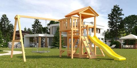 Детский игровой комплекс с качелями гнездо