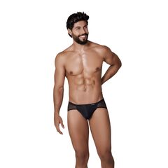 Черные трусы-джоки с ажурными вставками Urge Jockstrap - 