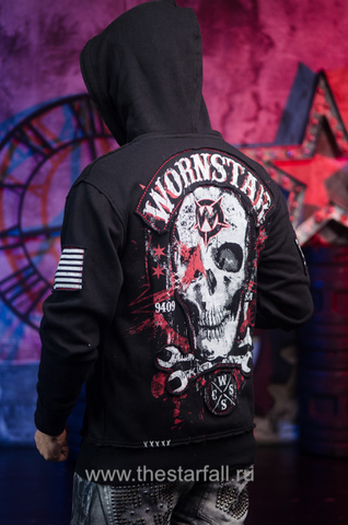 Wornstar | Худи мужское DEATH MECHANIC W102 спина с капюшоном