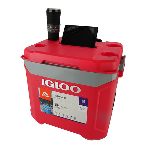 Изотермический контейнер (термобокс) Igloo Latitude 60 Roller (56 л.), красный