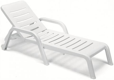 Шезлонг-лежак пластиковый, SCAB GIARDINO Casablanca Sun-bed, белый