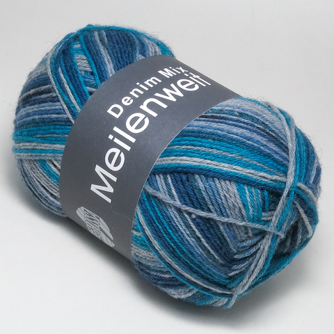 Пряжа MEILENWEIT 100 DENIM MIX BLACK Lana Grossa