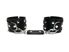 Черные кожаные наручники Sex Game - 