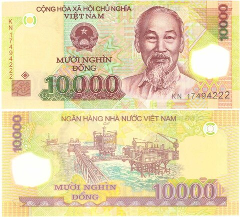 Банкнота 10000 донг 2008 год, Вьетнам. KN17494222 UNC