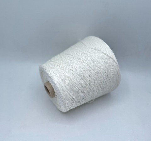 Filati Naturali (пр.Италия),art-Lino, 420/100гр, 100%Лен+пайетки, цвет-Белый, арт-28104