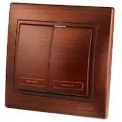 MIRA 701 0505 112 Выключатель 2-ой с подсвет. махагон