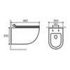 Aqueduto OVO OVOT0110 Унитаз подвесной 480*360 безободковый, Tornado, сиденье с микролифтом, белый глянцевый