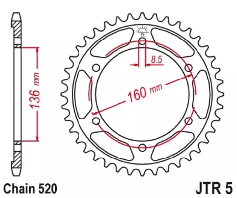 Звезда ведомая JTR5 45