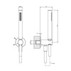 Gessi 63329#707 Gessi Душевой комплект с держателем с подводом воды, ручным душем и шлангом 1500 мм., цвет Black Metal Brushed PVD