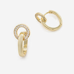 Швензы "Adriana" 21,5мм, фианиты, позолота