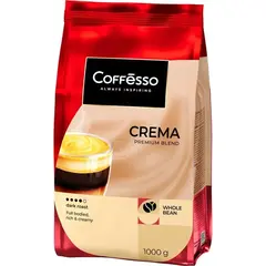 Кофе Coffesso Crema в зернах, Premium Blend,темная обжарка, 1кг