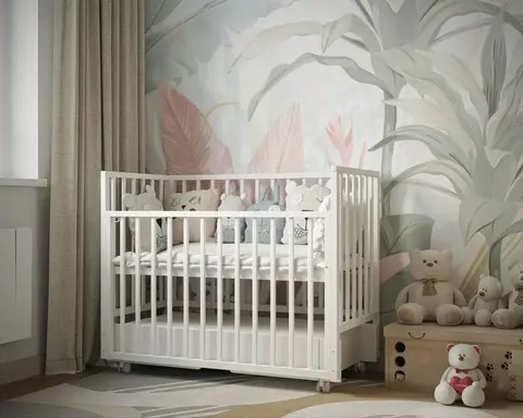 Кроватка Hollie с универсальным маятником и ящиком, цвет белый