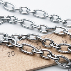Цепочка, сталь, размер звена 13*7,5 и 9,5*6,7 мм, цена за отрезок 50 см