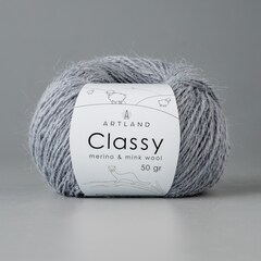 Classy, пряжа с люрексом и пайетками, шелк-5%, мериносовая шерсть-20%, нейлон-30%, норка-45%, 50 гр, 240 м, мышиный