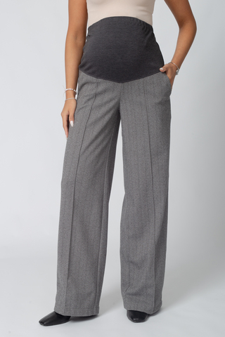 Брюки для беременных 16464 серая ёлочка