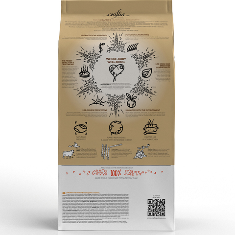 Сухой корм CRAFTIA NATURA для взрослых собак миниатюрных и мелких пород из ягненка с перепелкой 2 кг