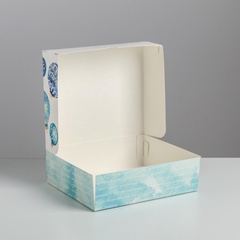 Коробка сборная одиночная Прямоугольник, «Новогодние шары», 20*17*6 см