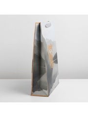 Пакет подарочный L горизонтальный, «С днем рождения», голография, 31*40*11 см (Д*В*Ш), 1 шт.