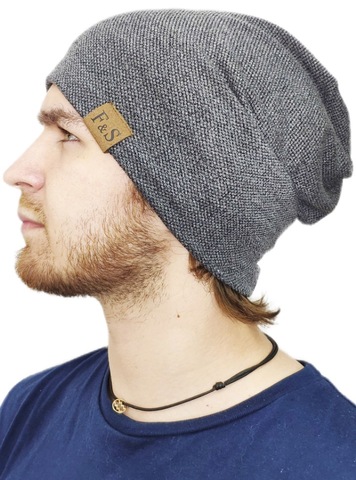 Картинка шапка-бини Skully Wear YZM-760-F grey - 8