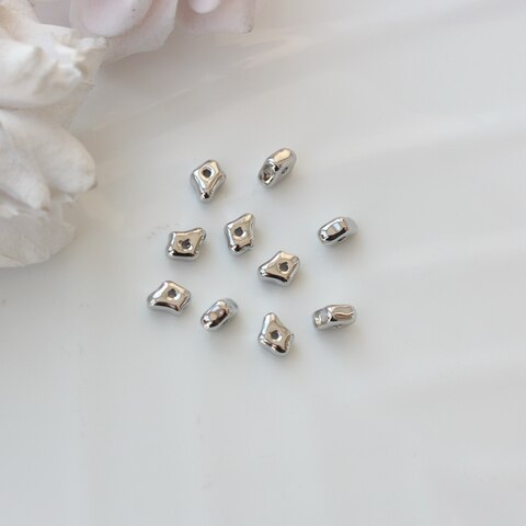 Бусина разделитель (спейсер) фриформ, 7*5 мм, родий, 10 штук, Р072