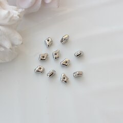 Бусина разделитель (спейсер) фриформ, 7*5 мм, родий, 10 штук, Р072