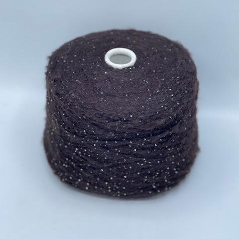 Luxury Production by Ri.Go, Glamour, 200м. 35% Мохер, 35% Альпака, 30% Полиэстер, Горький шоколад+пайетка, 37929