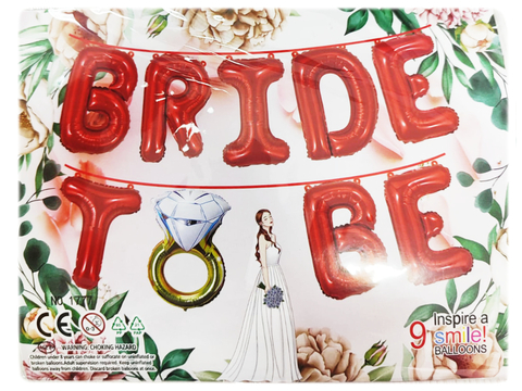 К Надпись, BRIDE TO BE (Будущая невеста) с кольцом, Красный, 14