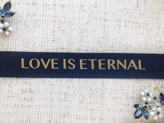 Лента репсовая "Любовь вечна", ш. 2,5 см, тёмно-синий