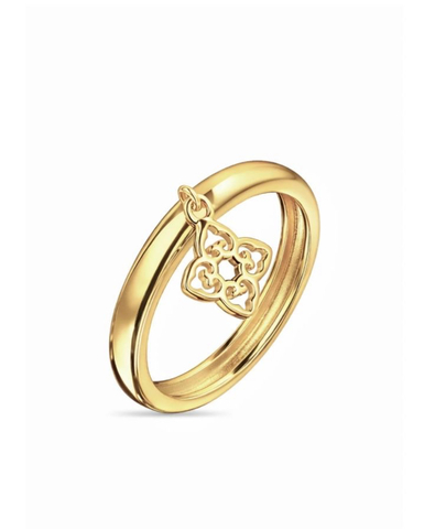 Кольцо Миниатюры Классик Желтое Золото 17.5