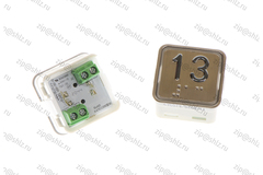 Кнопка (кнопочный модуль) KA302-S-R "13 этаж", квадратная, статическая красная подсветка, Брайль