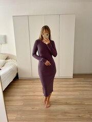 Платье трикотажное с округлым вырезом (цвет - лавандовый)