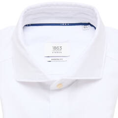 Сорочка мужская 1863 by Eterna Modern Fit 2355-XS82-00 из хлопка со льном белая