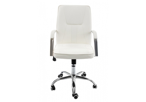 Офисное кресло для персонала и руководителя Компьютерное Nadir белое 57*57*93 Хромированный металл /Белый