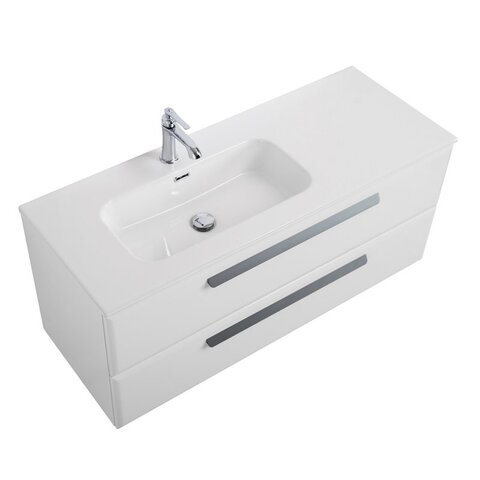 Cezares ECO-CER-N-1000-2C-SO-BL-L ECO-CER-N База под раковину подвесная с двумя выкатными ящиками, левосторонняя, Bianco Lucido, 1000x457x500, ECO-CER-N-1000-2C-SO-BL-L