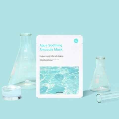 Маска с гиалуроновой кислотой и экстрактом центеллы азиатской CELLBN AQUA SOOTHING AMPOULE MASK