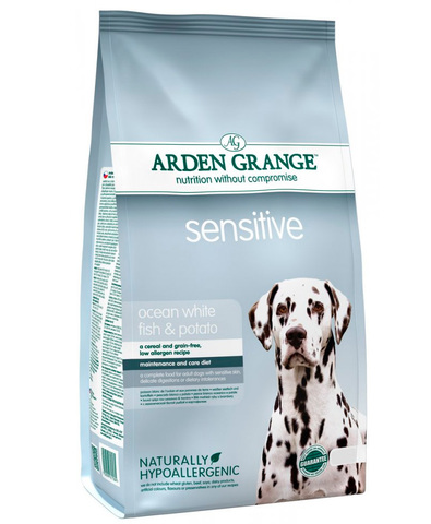 Arden Grange Adult Sensitive сухой корм для собак с Океанической белой рыбой и картофелем 2 кг