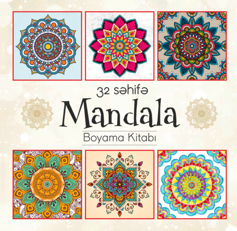 Böyüklər üçün boyama kitabı - 32 səhifə mandala