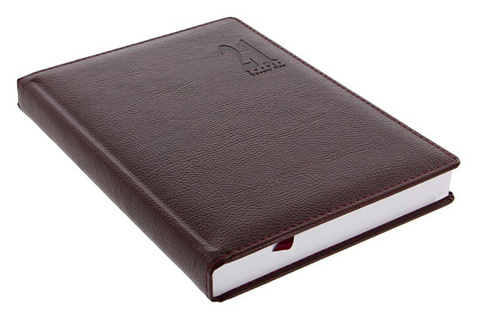 Ежедневник Letts Milano A5, кожа искусственная, белые страницы темно-коричневый (22-081387)