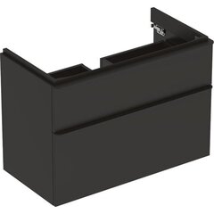 Шкафчик для раковины Geberit Smyle Square, с двумя выдвижными ящиками: B=88.4см, H=61.7см, T=47см, Темно-серый / Матовое покрытие фото