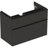 Шкафчик для раковины Geberit Smyle Square, с двумя выдвижными ящиками: B=88.4см, H=61.7см, T=47см, Темно-серый / Матовое покрытие
