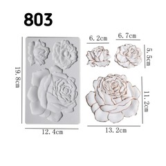 Молд Розы барельеф, Арт.PO-0803, силикон