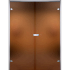 Купить Двустворчатая стеклянная дверь Лайт стекло бронзовое матовое