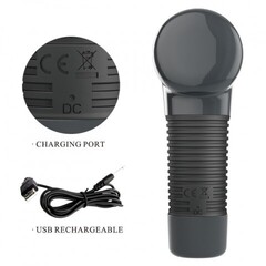 Универсальный вибромассажер Super power 7 режимов вибрации (серо-черный)