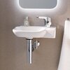 Раковина Geberit myDay: Белый / Специальное керамическое покрытие KeraTect, B=40см, H=10.5см, T=28см, Отверстие под смеситель=Правая, Перелив=Без